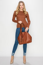 Load image into Gallery viewer, <b>Juliette</b><br> <p><font size=“3px”>Rust Italian Leather Shopper</font></p>