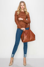 Load image into Gallery viewer, <b>Juliette</b><br> <p><font size=“3px”>Rust Italian Leather Shopper</font></p>