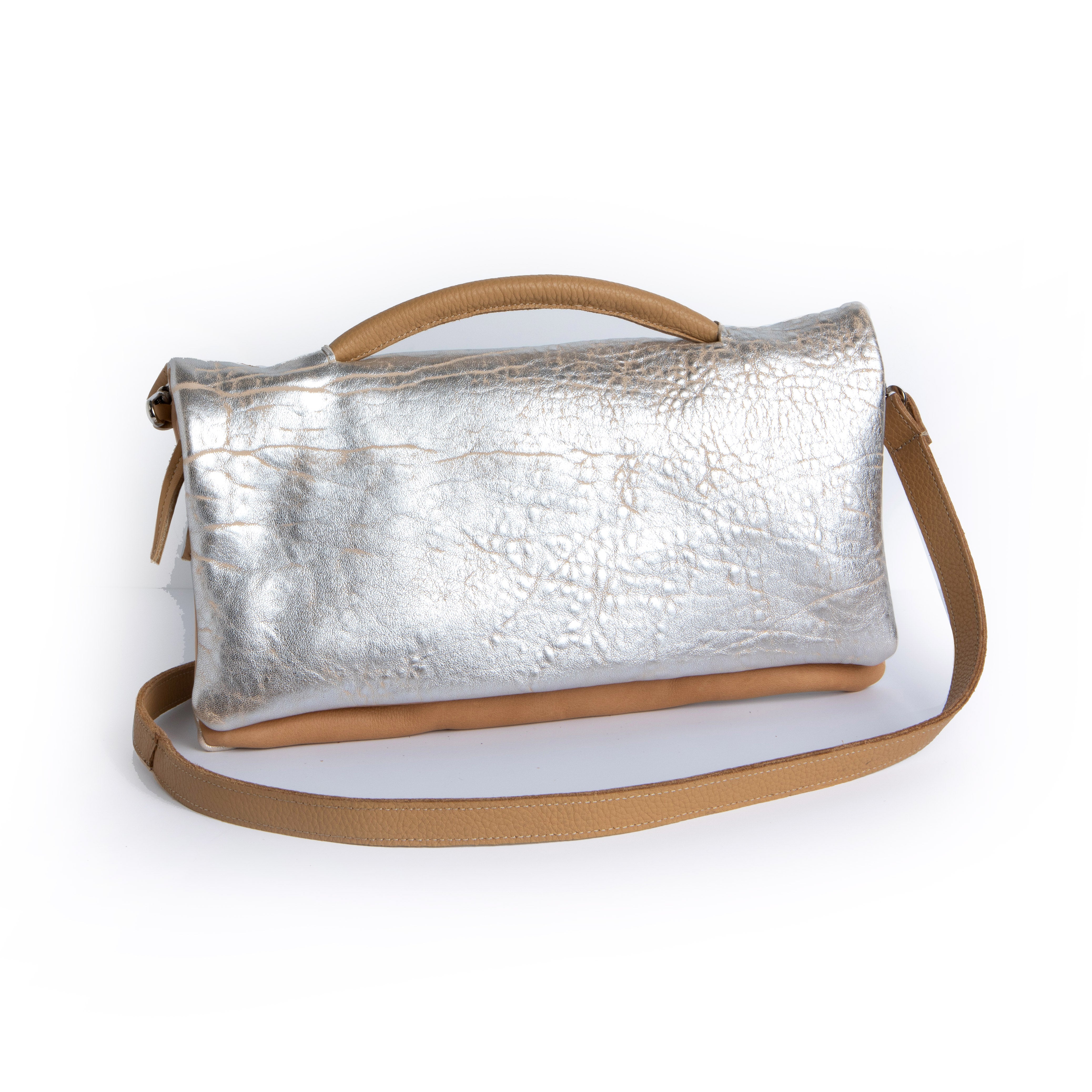 Address The Room Faux Leather Clutch In Camel • Impressions Online