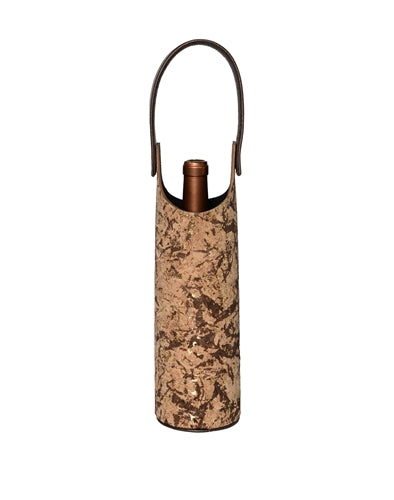 Wine Carrier -Brown Cork Leather handle