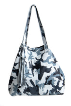 Load image into Gallery viewer, &lt;b&gt;Juliette &lt;/b&gt;&lt;br&gt; &lt;p&gt;&lt;font size=“3px”&gt;Light Gray Camouflage Italian Leather Shopper&lt;/font&gt;&lt;/p&gt;
