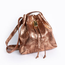 Load image into Gallery viewer, &lt;b&gt;Darlene&lt;/b&gt;&lt;br&gt; &lt;p&gt;&lt;font size=“3px”&gt; Copper Leather Drawstring With Metal Closure&lt;/font&gt;&lt;/p&gt;
