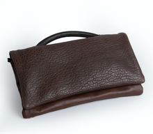 Load image into Gallery viewer, &lt;b&gt;Jazmine&lt;/b&gt;&lt;br&gt; &lt;p&gt;&lt;font size=“3px”&gt; Brown Portofino With Brown Leather Messenger Clutch&lt;/font&gt;&lt;/p&gt;
