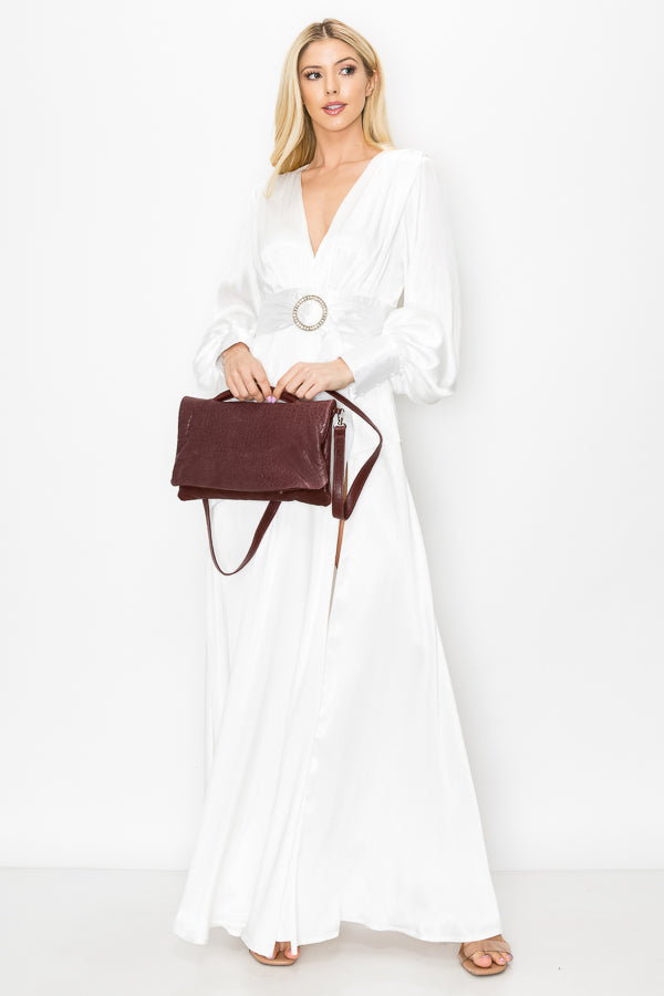 Jazmine Burgundy Portofino with Burgundy Leather Messenger Jazmine Burgundy Portofino with Burgundy Leather Messenger